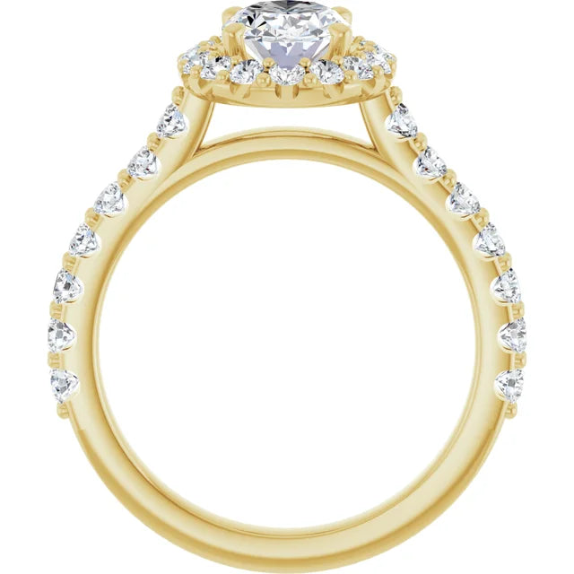 Oval Halo Yellow Gold Style Engagement Ring