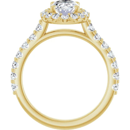 Oval Halo Yellow Gold Style Engagement Ring