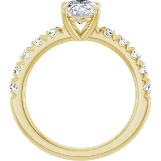 Oval Yellow Gold Four Claw Set Style Engagement Ring