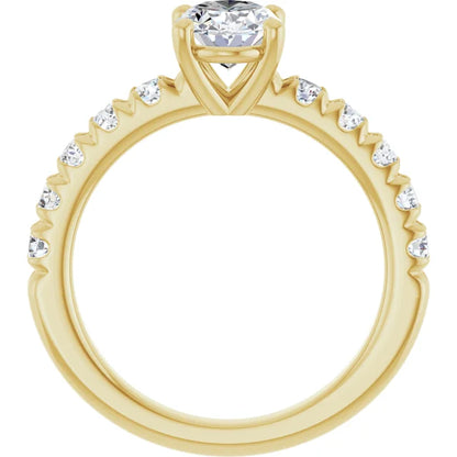 Oval Yellow Gold Four Claw Set Style Engagement Ring