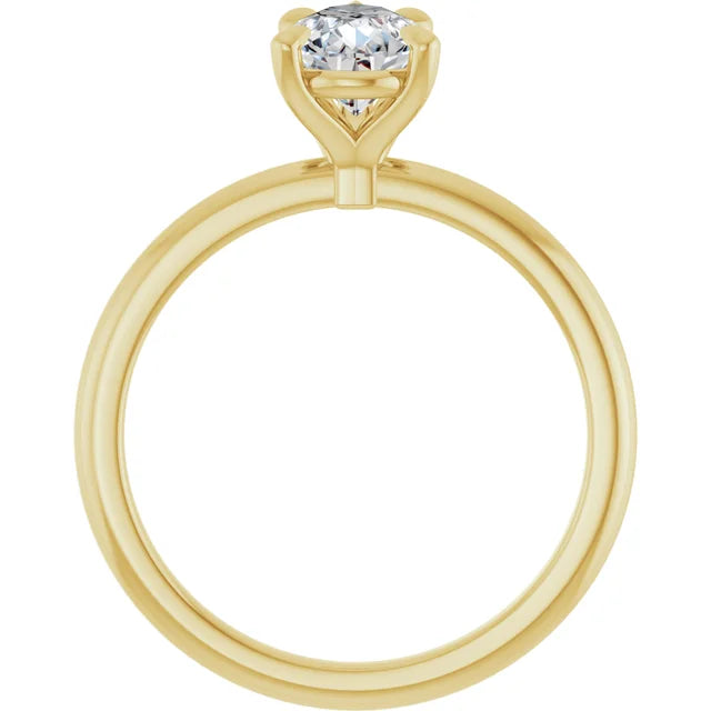 Pear Yellow Gold Solitaire Engagement Ring