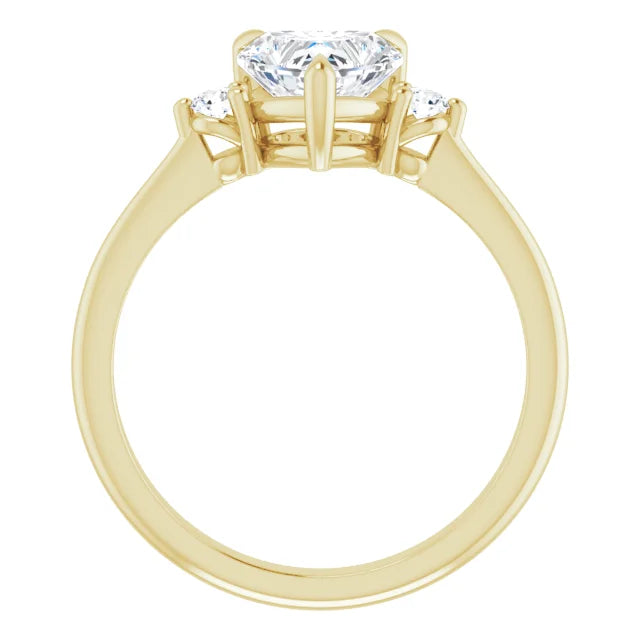 Heart Yellow Gold Accent Engagement Ring