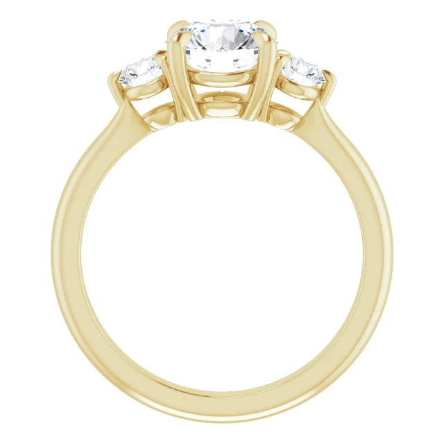 Round Brilliant Yellow Gold Accent Engagement Ring