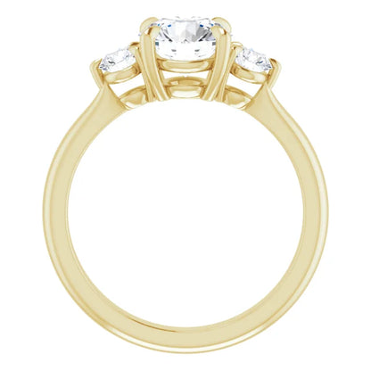 Round Brilliant Yellow Gold Accent Engagement Ring