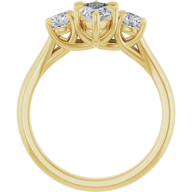 Marquise Yellow Gold Accent Engagement Ring