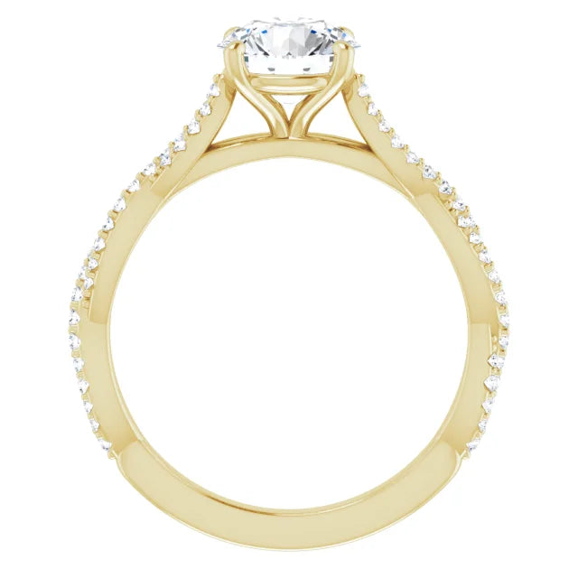 Round Brilliant Yellow Gold Twist Style Engagement Ring