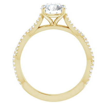 Round Brilliant Yellow Gold Twist Style Engagement Ring