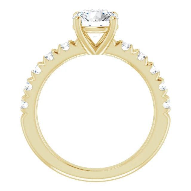 Round Brilliant Yellow Gold Four Claw Set Style Engagement Ring