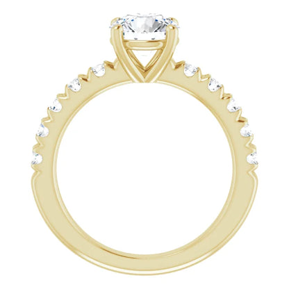 Round Brilliant Yellow Gold Four Claw Set Style Engagement Ring