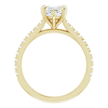 Heart Yellow Gold Claw Set Style Engagement Ring