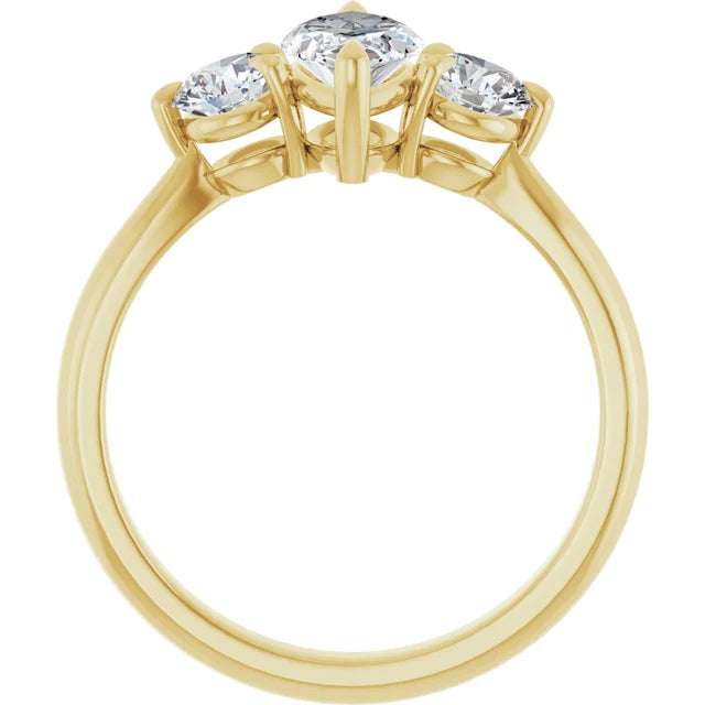Marquise Yellow Gold Accent Engagement Ring