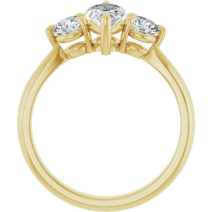 Marquise Yellow Gold Accent Engagement Ring
