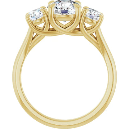 Round Brilliant Yellow Gold Accent Engagement Ring