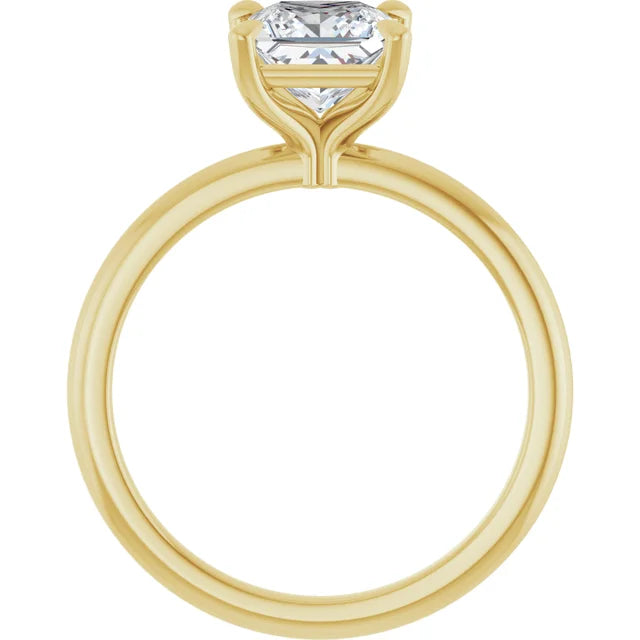 Princess Yellow Gold Solitaire Engagement Ring