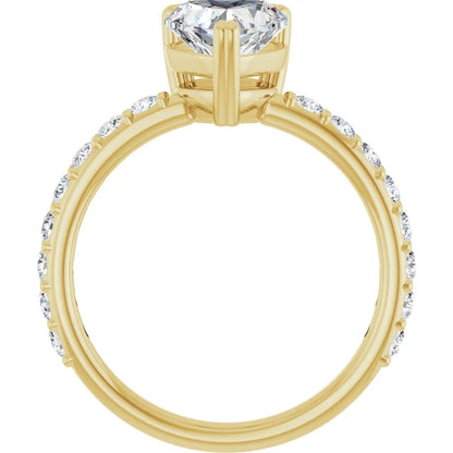 Heart Yellow Gold Claw Set Style Engagement Ring