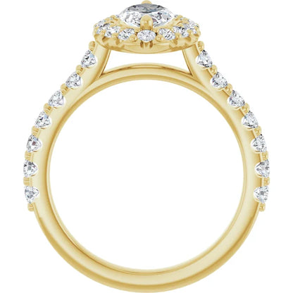 Marquise Halo Yellow Gold Style Engagement Ring