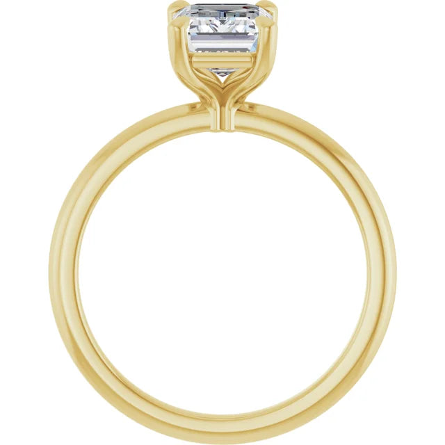 Emerald Yellow Gold Solitaire Engagement Ring