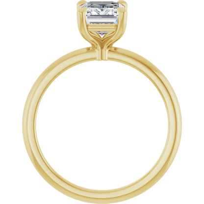 Emerald Yellow Gold Solitaire Engagement Ring