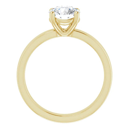 Round Brilliant Yellow Gold Wide Band Solitaire Engagement Ring