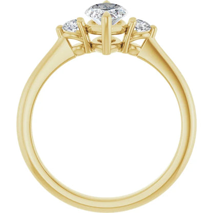 Marquise Yellow Gold Accent Engagement Ring