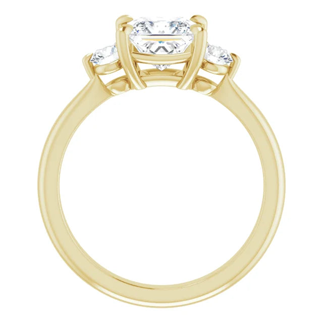 Princess Yellow Gold Accent Engagement Ring