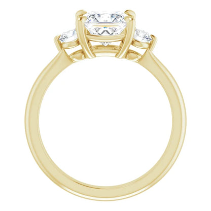 Princess Yellow Gold Accent Engagement Ring