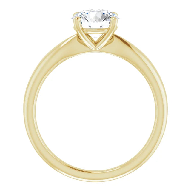 Round Brilliant Yellow Gold Knife Edge Solitaire Engagement Ring