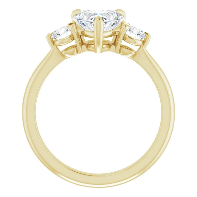 Heart Yellow Gold Accent Engagement Ring