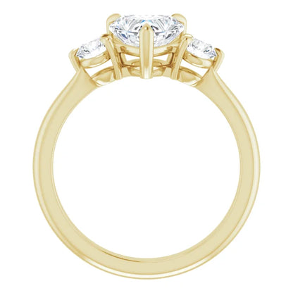 Heart Yellow Gold Accent Engagement Ring
