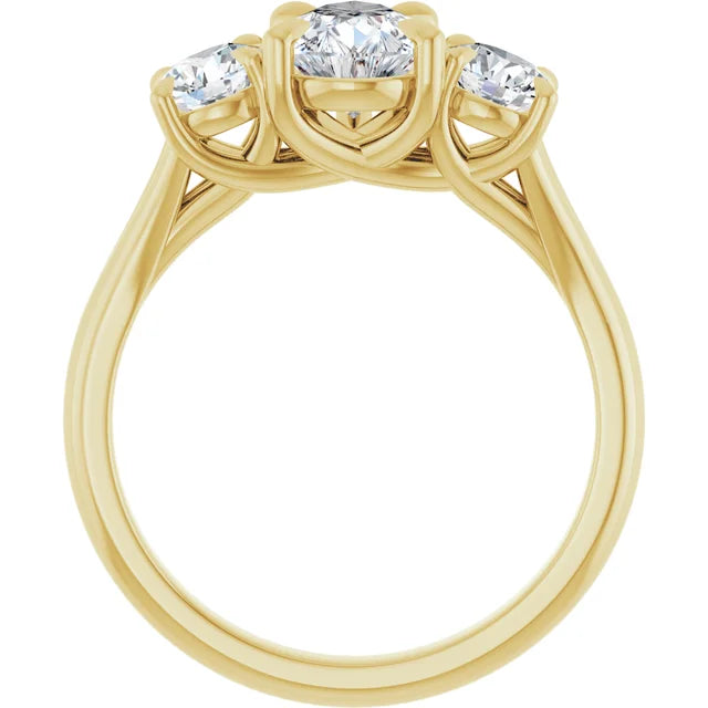 Pear Yellow Gold Accent Engagement Ring