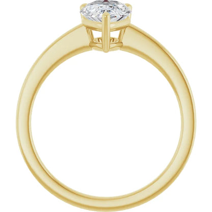 Pear Yellow Gold Solitaire Style Engagement Ring