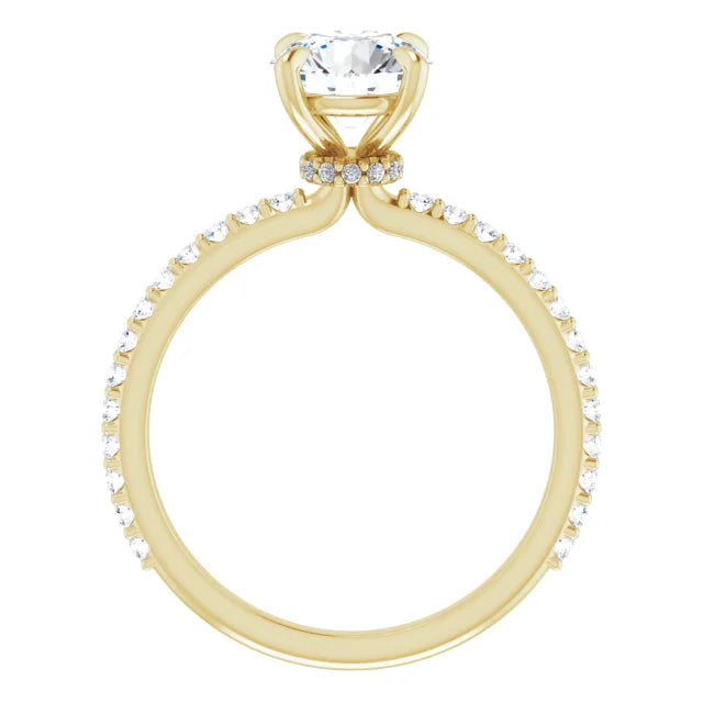 Round Brilliant Yellow Gold Claw Set Style Engagement Ring 