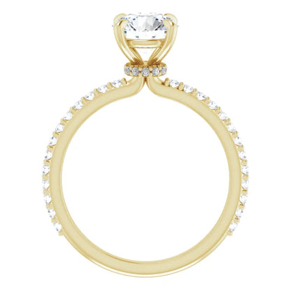 Round Brilliant Yellow Gold Claw Set Style Engagement Ring 