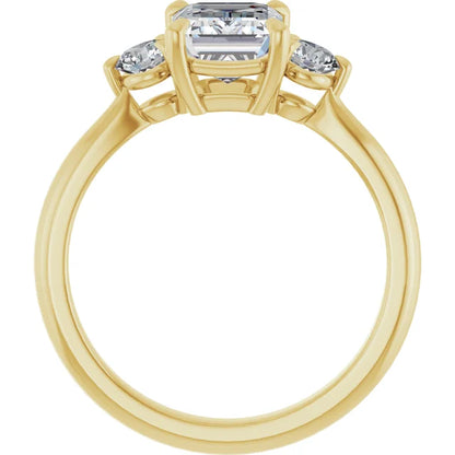 Emerald Yellow Gold Accent Engagement Ring