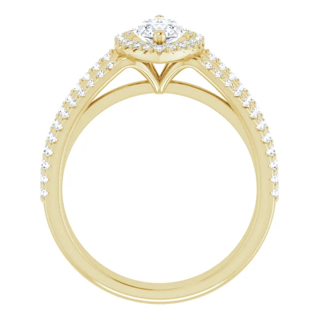 Marquise Halo Style Engagement Ring