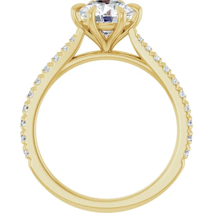 Round Brilliant Yellow Gold Claw Set Style Engagement Ring