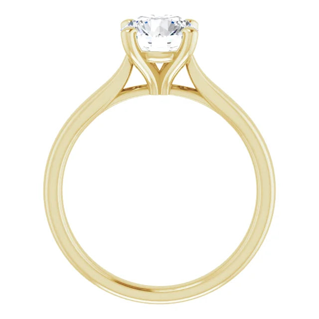 Four Claw Yellow Gold Round Brilliant Solitaire Engagement Ring
