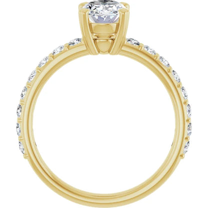 Oval Yellow Gold Claw Set Style Engagement Ring