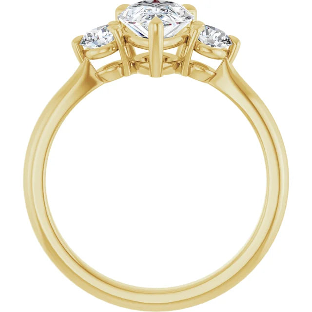 Pear Yellow Gold Accent Engagement Ring