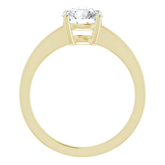 Round Brilliant Yellow Gold Solitaire Style Engagement Ring