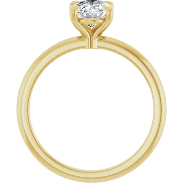 Oval Yellow Gold Solitaire Engagement Ring
