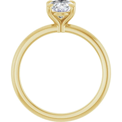 Oval Yellow Gold Solitaire Engagement Ring