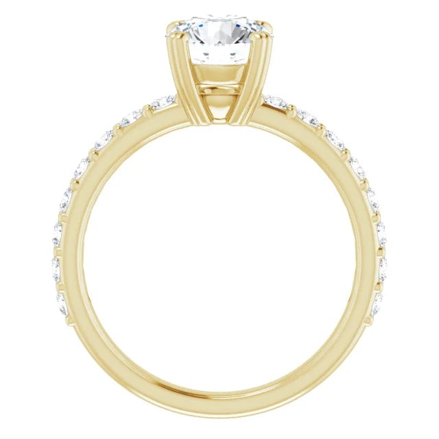 Round Brilliant Yellow Gold Claw Set Style Engagement Ring
