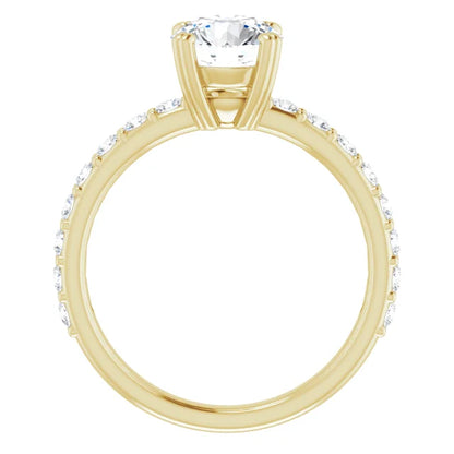 Round Brilliant Yellow Gold Claw Set Style Engagement Ring