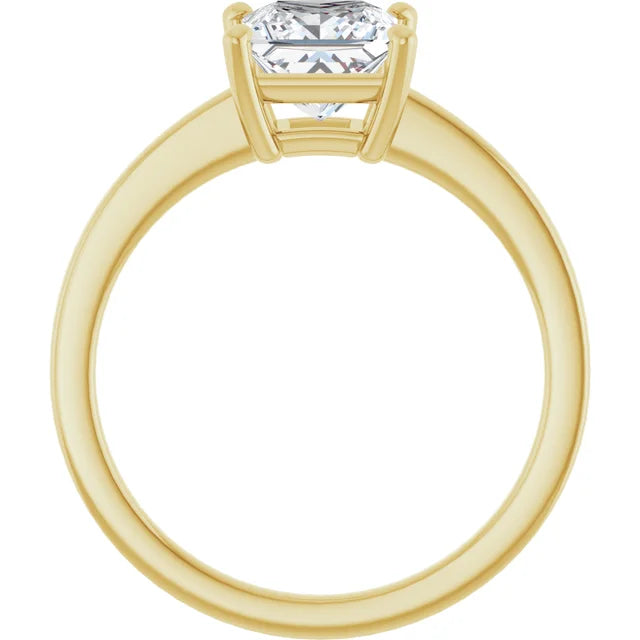 Princess Yellow Gold Solitaire Style Engagement Ring