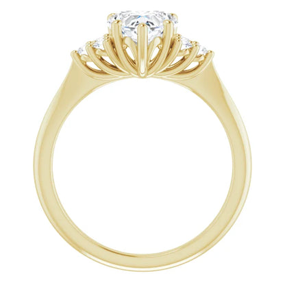 Heart Yellow Gold Antique Inspired Design Engagement Ring