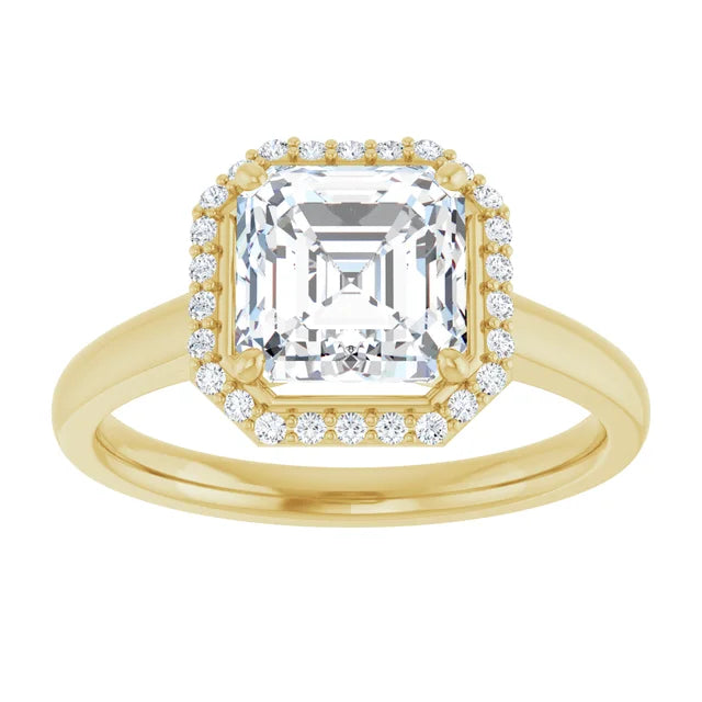 Asscher Halo Style Engagement Ring