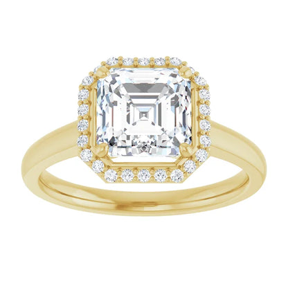 Asscher Halo Style Engagement Ring