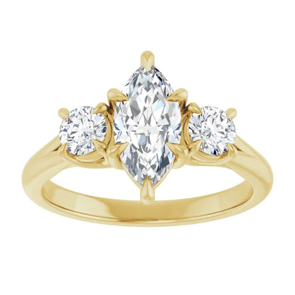 Marquise Yellow Gold Accent Engagement Ring