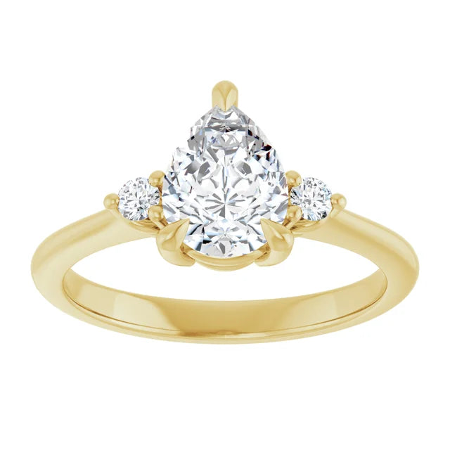 Oval Yellow Gold Accent Engagement Ring